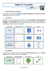 Les solides (Rappel) - Séquence complète : 3eme Secondaire - PDF à imprimer