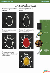 Un scarabée irisé - Les insectes - Artistique : 3eme Maternelle - Cycle Fondamental - PDF à imprimer