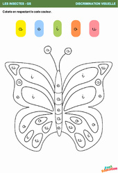 Le papillon - Les insectes - Discrimination visuelle : 3eme Maternelle - Cycle Fondamental - PDF à imprimer