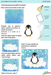 La banquise du manchot - Animaux polaires - Artistique : 2eme, 3eme Maternelle - Cycle Fondamental - PDF à imprimer