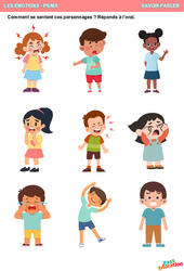 Les émotions - Savoir parler : 1ere, 2eme Maternelle - Cycle Fondamental - PDF à imprimer
