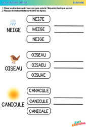 Les 4 saisons - Ecriture : 2eme, 3eme Maternelle - Cycle Fondamental - PDF à imprimer