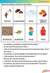 Les 4 saisons - Savoir parler : 2eme, 3eme Maternelle - Cycle Fondamental - PDF à imprimer