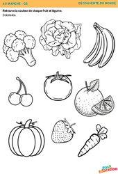 Fruits et légumes - Découverte du monde : 3eme Maternelle - Cycle Fondamental - PDF à imprimer