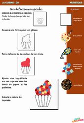 Un délicieux cupcake - Artistique : 3eme Maternelle - Cycle Fondamental - PDF à imprimer