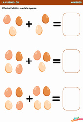 La cuisine - Nombres : 3eme Maternelle - Cycle Fondamental - PDF à imprimer