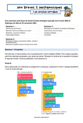 Mini Brevet de mathématiques  - Les annales corrigées 2 : 3eme Secondaire - PDF à imprimer