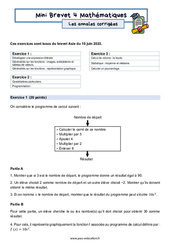 Mini Brevet de mathématiques  - Les annales corrigées 4 : 3eme Secondaire - PDF à imprimer