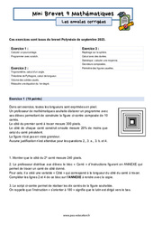 Mini Brevet de mathématiques  - Les annales corrigées 9 : 3eme Secondaire - PDF à imprimer