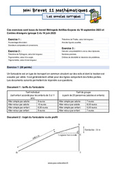 Mini Brevet de mathématiques  - Les annales corrigées 11 : 3eme Secondaire - PDF à imprimer