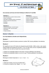 Mini Brevet de mathématiques  - Les annales corrigées 15 : 3eme Secondaire - PDF à imprimer