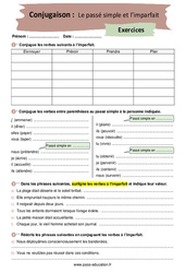 Le passé simple et l’imparfait - Exercices corrigés : 2eme Secondaire - PDF à imprimer