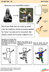 Niki de Saint Phalle - Découvre une véritable artiste - Artistique : 3eme Maternelle - Cycle Fondamental - PDF à imprimer