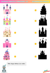 Château à relier - Discrimination visuelle : 3eme Maternelle - Cycle Fondamental - PDF à imprimer