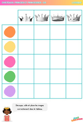 Les Couronnes - Logique : 3eme Maternelle - Cycle Fondamental - PDF à imprimer