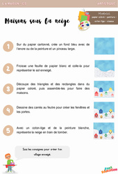 Maisons sous la neige - Artistique : 3eme Maternelle - Cycle Fondamental - PDF à imprimer