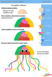 Une jolie méduse ! - Animaux de la mer - Artistique : 2eme, 3eme Maternelle - Cycle Fondamental - PDF à imprimer