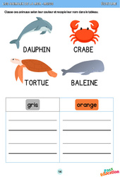 Animaux de la mer - Ecriture : 2eme, 3eme Maternelle - Cycle Fondamental - PDF à imprimer