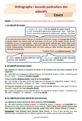 Accords particuliers des adjectifs - Séquence complète : 2eme Secondaire - PDF à imprimer