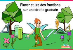 Placer et lire des fractions sur une droite graduée - Vidéo La Fée des Maths : 4eme, 5eme Primaire - PDF à imprimer