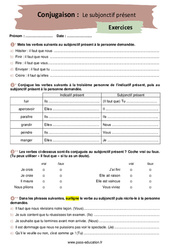 Le subjonctif présent - Exercices corrigés : 2eme Secondaire - PDF à imprimer