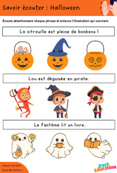 Halloween - Découvrir l'écrit : 3eme Maternelle - Cycle Fondamental - PDF à imprimer