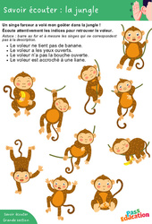 La jungle - Découvrir l'écrit : 3eme Maternelle - Cycle Fondamental - PDF à imprimer