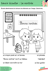 La rentrée - Découvrir l'écrit : 3eme Maternelle - Cycle Fondamental - PDF à imprimer