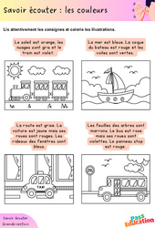 Les couleurs - Découvrir l'écrit : 3eme Maternelle - Cycle Fondamental - PDF à imprimer