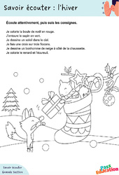 L'hiver - Découvrir l'écrit : 3eme Maternelle - Cycle Fondamental - PDF à imprimer