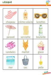 Exercice Vocabulaire de l'été : 3eme Maternelle - Cycle Fondamental - PDF à imprimer