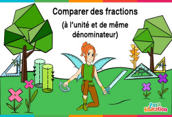 Comparer des fractions (à l'unité et de même dénominateur) - Vidéo La Fée des Maths : 6eme Primaire, 1ere Secondaire - PDF à imprimer