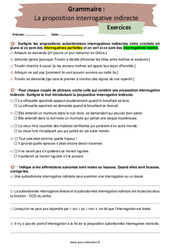 La proposition interrogative indirecte - Exercices corrigés : 2eme Secondaire - PDF à imprimer