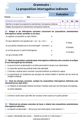 La proposition interrogative indirecte - Examen Evaluation avec les corrigés : 2eme Secondaire - PDF à imprimer