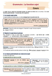 La fonction sujet - Séquence complète : 2eme Secondaire - PDF à imprimer