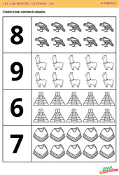 Le Pérou - Nombres : 3eme Maternelle - Cycle Fondamental - PDF à imprimer