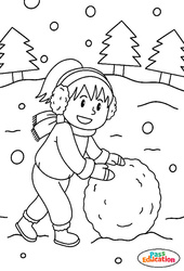 Boule De Neige - Coloriage sur l'hiver : 2eme, 3eme Maternelle, 1ere Primaire - PDF à imprimer