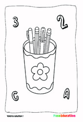 Boîte de crayons - Coloriage : 2eme, 3eme Maternelle - Cycle Fondamental - PDF à imprimer