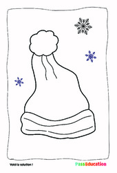 Bonnet de ski - Coloriage : 2eme, 3eme Maternelle - Cycle Fondamental - PDF à imprimer