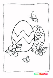 Œuf de Pâques - Coloriage : 2eme Maternelle - Cycle Fondamental - PDF à imprimer