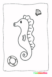 Hippocampe - Coloriage : 2eme Maternelle - Cycle Fondamental - PDF à imprimer