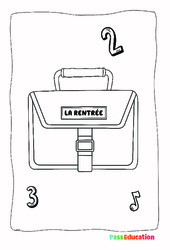 Cartable d'école - Coloriage : 2eme Maternelle - Cycle Fondamental - PDF à imprimer