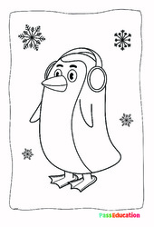 Le pingouin d'hiver - Coloriage : 1ere, 2eme Primaire - PDF à imprimer