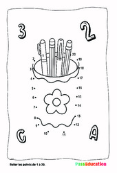 Ecole - Points à relier, nombres jusqu'à 20 : 2eme, 3eme Maternelle - Cycle Fondamental - PDF à imprimer