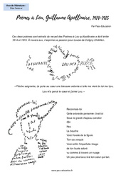 Poèmes à Lou (Guillaume Apollinaire) - Littérature : 2eme Secondaire - PDF à imprimer