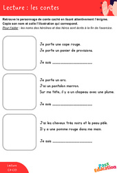 Les contes - Lecture : 1ere, 2eme Primaire - PDF à imprimer