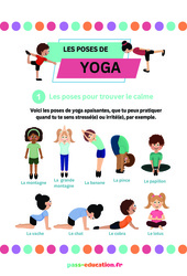 Trouvez le calme - Posters - Poses Yoga : Primaire - Cycle Fondamental - PDF à imprimer