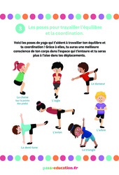 Travaillez l’équilibre et la coordination - Posters - Poses Yoga : Primaire - Cycle Fondamental - PDF à imprimer