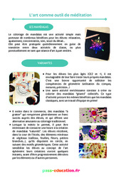 L’art comme outil de méditation - Activités relaxation : Primaire - Cycle Fondamental - PDF à imprimer