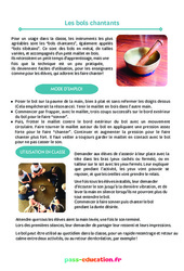 Les bols chantants - Activités relaxation : Primaire - Cycle Fondamental - PDF à imprimer